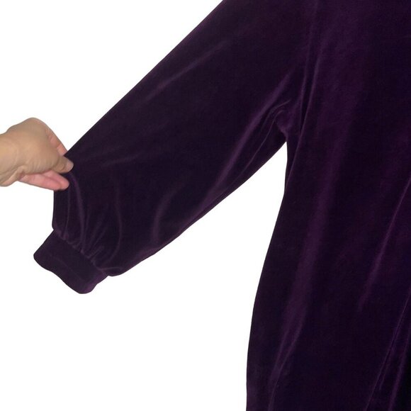 Diamond Tea Vintage Womens Robe Size Small Purple Velour Half Zip Long Sleeves - Picture 9 of 9